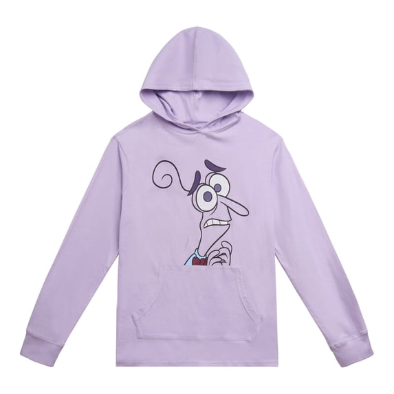 Disney Inside Out Men's Jersey Hooded Long Sleeve Tee Fear Purple