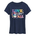 thumbnail image 1 of Disney - Inside Out - Pride Celebration - Love for All Unicorn & Hearts - Women's Short Sleeve Graphic T-Shirt, 1 of 4