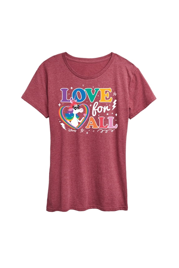 - Inside Out - Pride Celebration - Love for All Unicorn & Hearts - Women's Short Sleeve Graphic T-Shirt