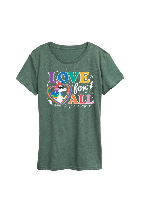 - Inside Out - Pride Celebration - Love for All Unicorn & Hearts - Women's Short Sleeve Graphic T-Shirt
