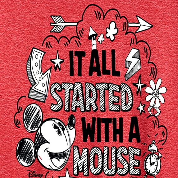 Disney - It Was All Started By Mouse - Women's Short Sleeve Graphic T-Shirt
