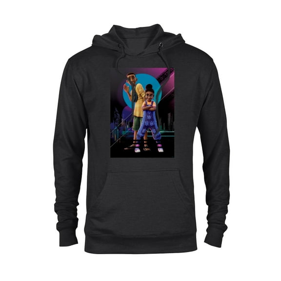Disney Iwájú Animated Series Tola and Kole Cityscape Disney+- Pullover Hoodie for Adults - Customized-Black