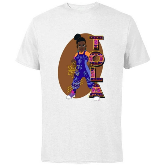 Disney Iwájú Animated Series Tola with Name Disney - Short Sleeve Cotton T-Shirt for Adults - Customized-White
