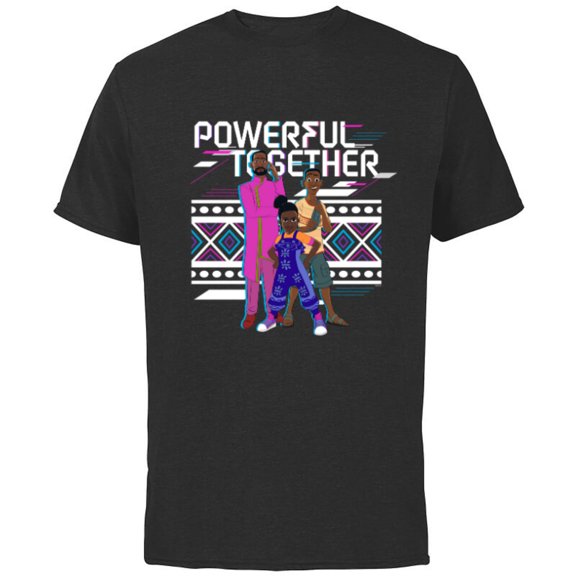Disney Iwájú Series Tola Kole and Tunde Powerful Together- Short Sleeve Cotton T-Shirt for Adults - Customized-Black