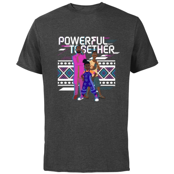 Disney Iwájú Series Tola Kole and Tunde Powerful Together- Short Sleeve Cotton T-Shirt for Adults - Customized-Charcoal