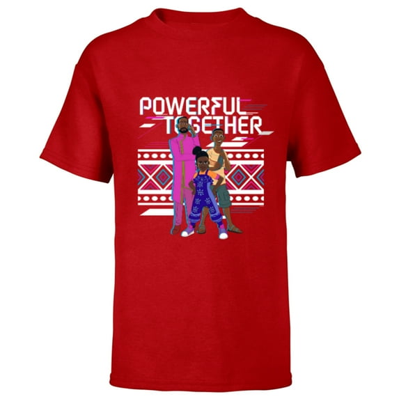 Disney Iwájú Series Tola Kole and Tunde Powerful Together- Short Sleeve T-Shirt for Kids - Customized-Red