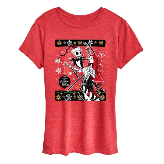 Disney - Jack And Sally Ornaments - Women's Short Sleeve Graphic T-Shirt
