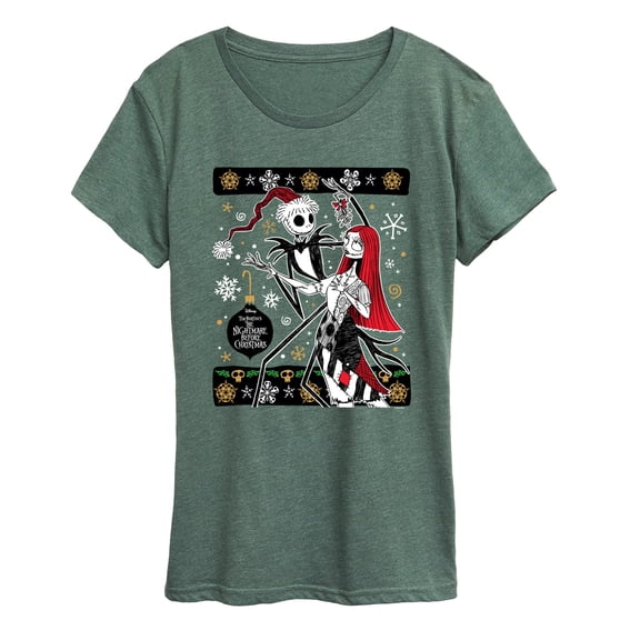 Disney - Jack And Sally Ornaments - Women's Short Sleeve Graphic T-Shirt