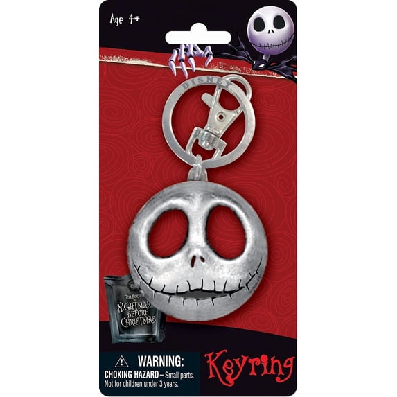 Disney Jack Head Spring Clip Keychain, Multicolor, 1"