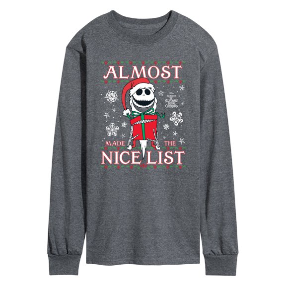 Disney - Jack Nice List - Men's Long Sleeve Graphic T-Shirt