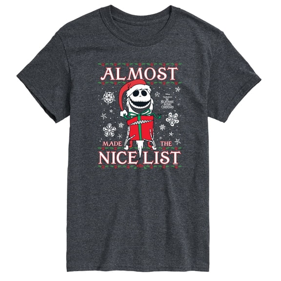 Disney - Jack Nice List - Men's Short Sleeve Graphic T-Shirt