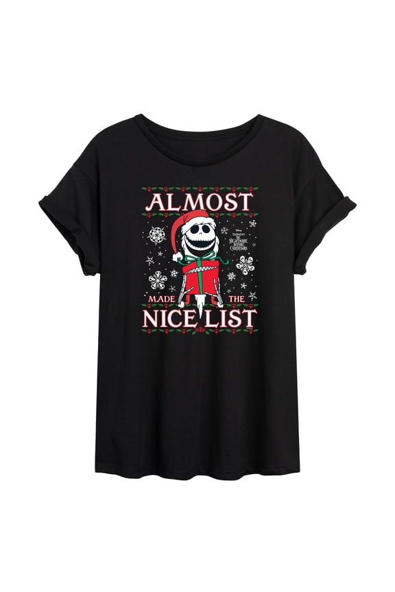 - Jack Nice List - Women's Oversized Graphic T-Shirt