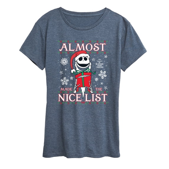 Disney - Jack Nice List Women's Short Sleeve Graphic T-Shirt
