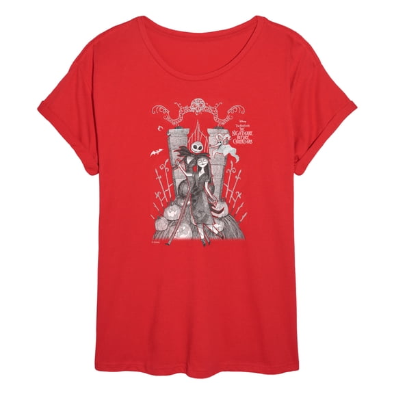 Disney - Jack Sally Love - Women's Oversized Graphic T-Shirt