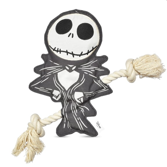 Disney Jack Skellington Flattie with Rope Dog Toy