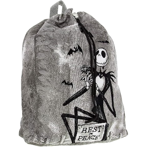 Disney Jack Skellington Rest in Peace Canvas Drawstring Backpack