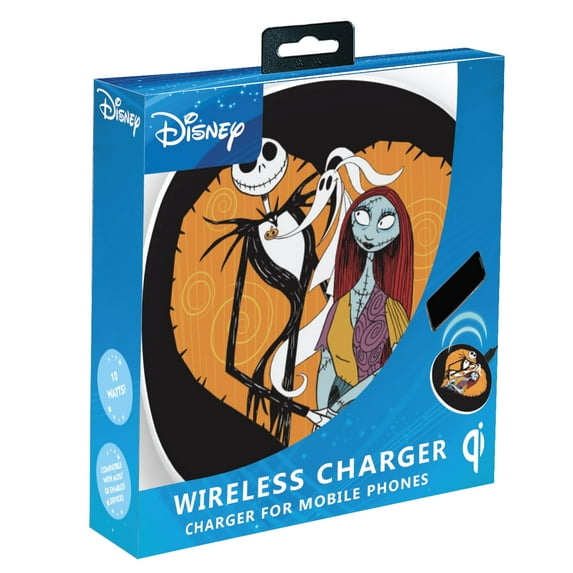 Disney Nightmare Before Christmas QI Wireless Charger Portable Charging Station for Phones, Jack and Sally