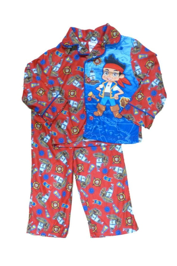 Jake The Never Land Pirates Toddler Boys Flannel Sleepwear Set Pajamas 2T