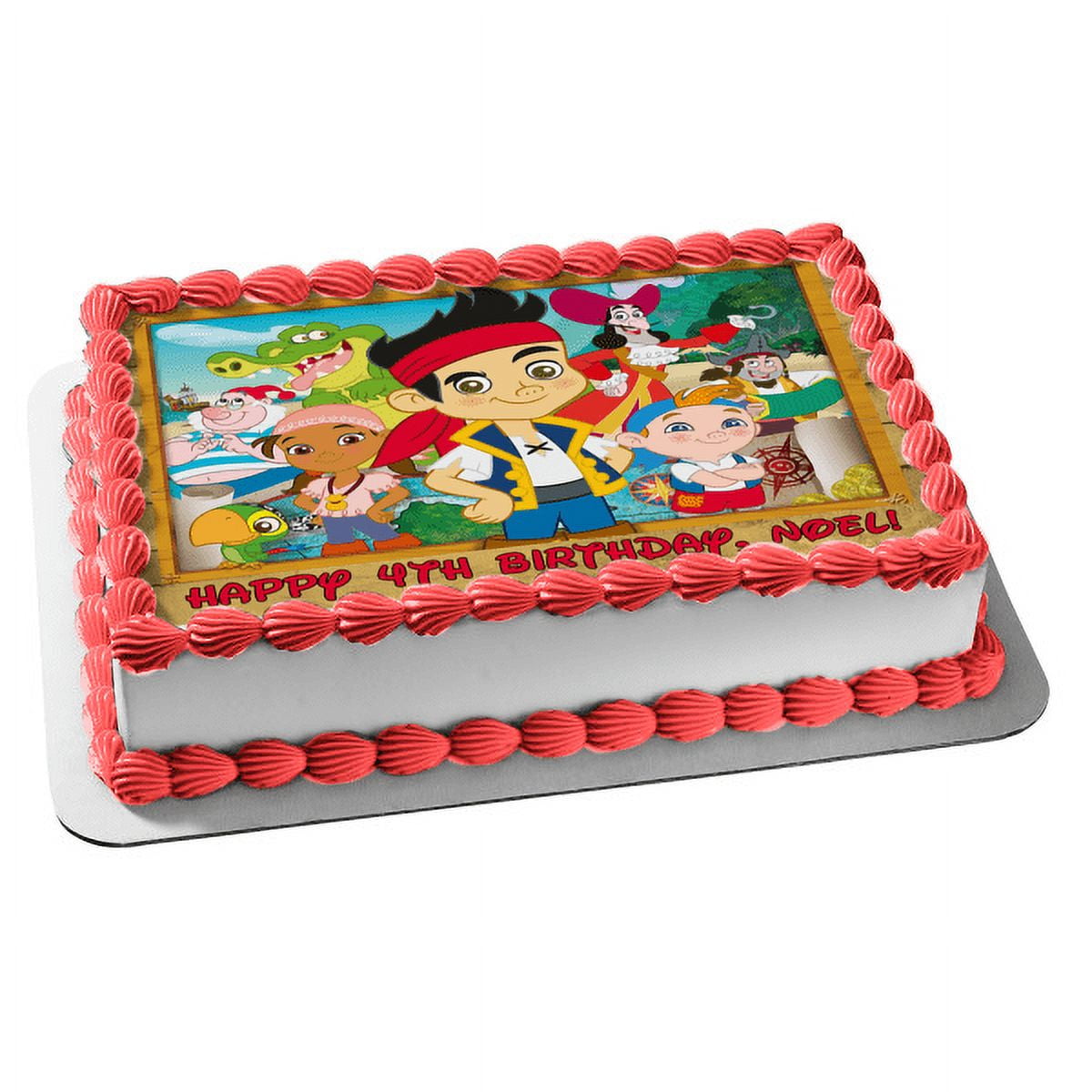 Disney Jake and the Land Pirates Izzy Cubby Captain Hook Edible Cake Topper Image Walmart.com