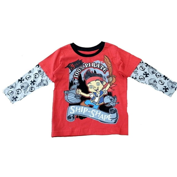 Disney Jake and the Never Land Pirates Little Boys' Toddler Boys TEE Shirt (2T) Red
