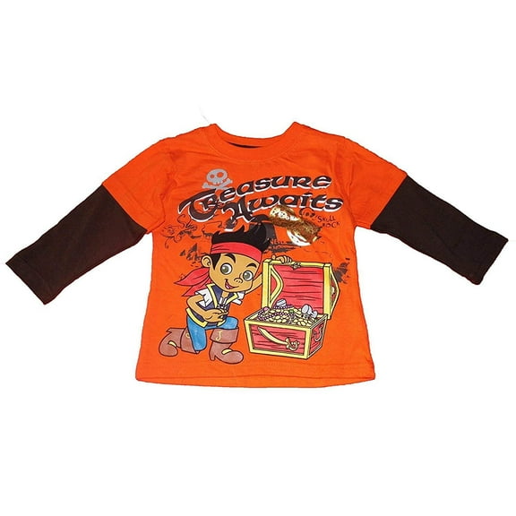 Disney Jake and the Neverland Pirates Toddler Boys Long Sleeve Shirt Orange 2T