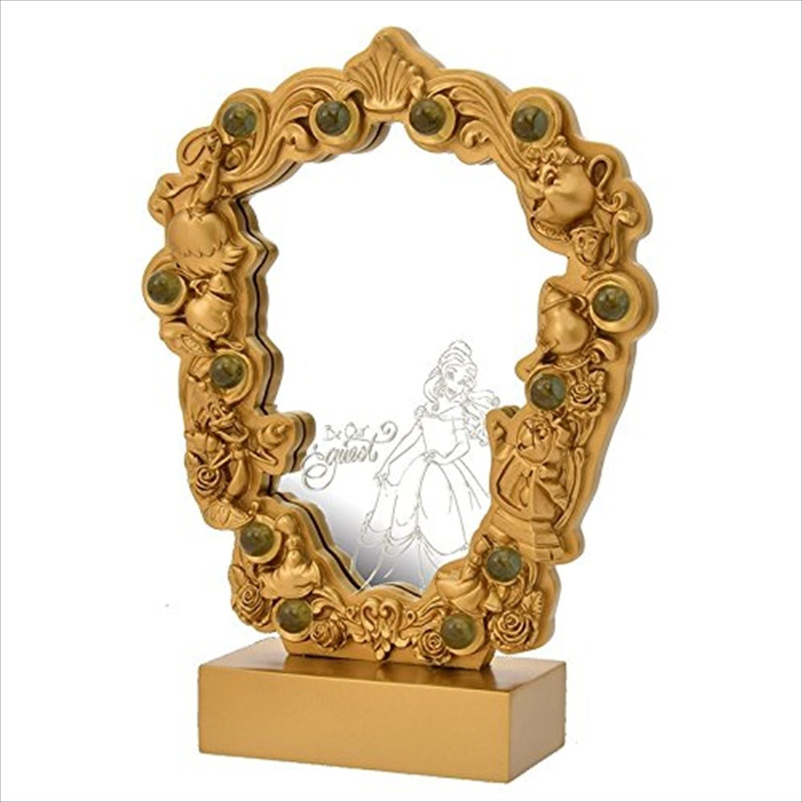 Disney Japan Beauty and the Beast Be Our Guest Resin Stand Mirror