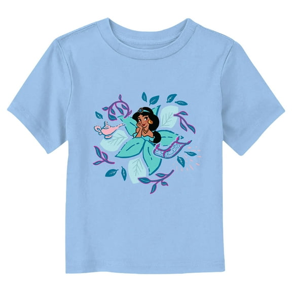 Disney Jasmine Floral Portrait  Graphic T-Shirt