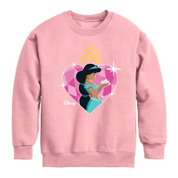 Disney - Jasmine Heart - Toddler And Youth Crewneck Fleece Sweatshirt