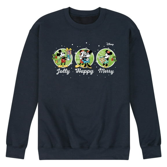 Disney - Jolly Happy Merry Mickey And Minnie - Men's Crew Fleece Sweatshirt Sweatshirt