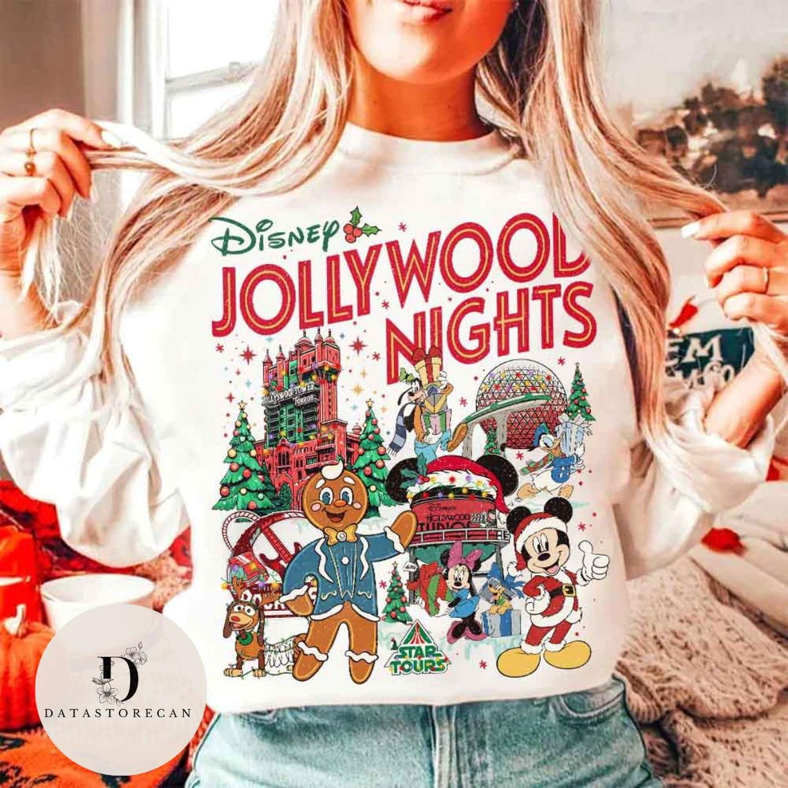 Disney Jollywood Nights 2024 Sweatshirt, Ollie Gingerbread Christmas