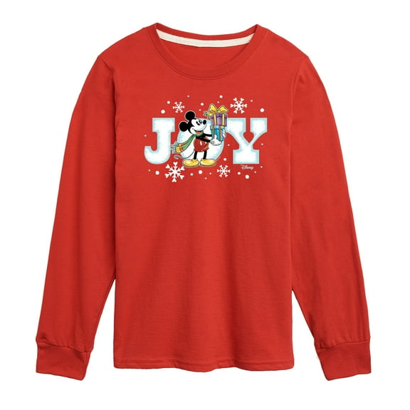 Disney - Joy Mickey Christmas - Toddler & Youth Long Sleeve Graphic T-Shirt
