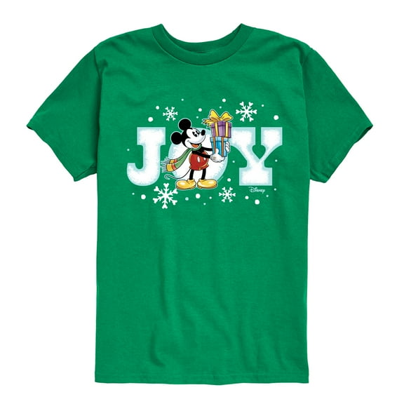 Disney - Joy Mickey Christmas - Toddler & Youth Short Sleeve Graphic T-Shirt