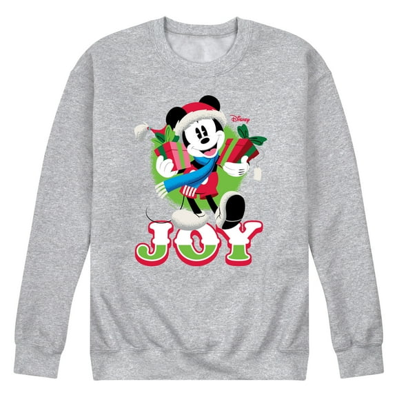 Disney - Joy Mickey With Presents - Men's Crew Fleece Sweatshirt Sweatshirt