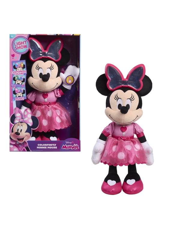 Disney Jr. Colorfinity Minnie Mouse, Interactive Plush Toy, Over 40 Interactions, Ages 3 and Up