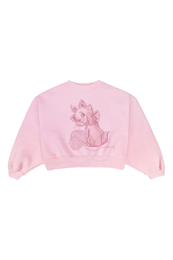Jr Drop Sleeve Crew Sweatshirt Crop Marie Yarn Ball
