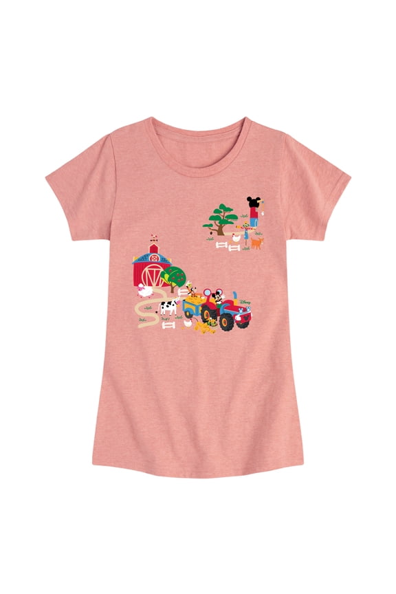 Disney Jr - Farm Icons - Youth Girls Fitted Short Sleeve T-Shirt