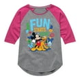 thumbnail image 1 of Disney Jr - Fun Starts Here Mickey Pluto  - Toddler & Youth Girls Raglan Graphic T-Shirt, 1 of 5