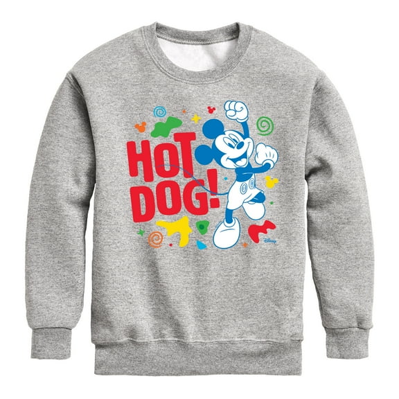 Disney Jr - Hot Dog Mickey - Toddler & Youth Crewneck Fleece Sweatshirt
