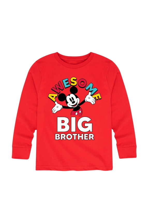 Jr. Mickey & Friends - Awesome Big Brother - Youth Long Sleeve Graphic T-Shirt