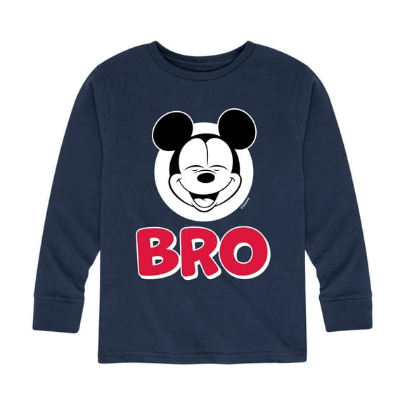 Disney Jr. Mickey & Friends - Sibling Tee - Mickey Bro - Youth Long Sleeve Graphic T-Shirt