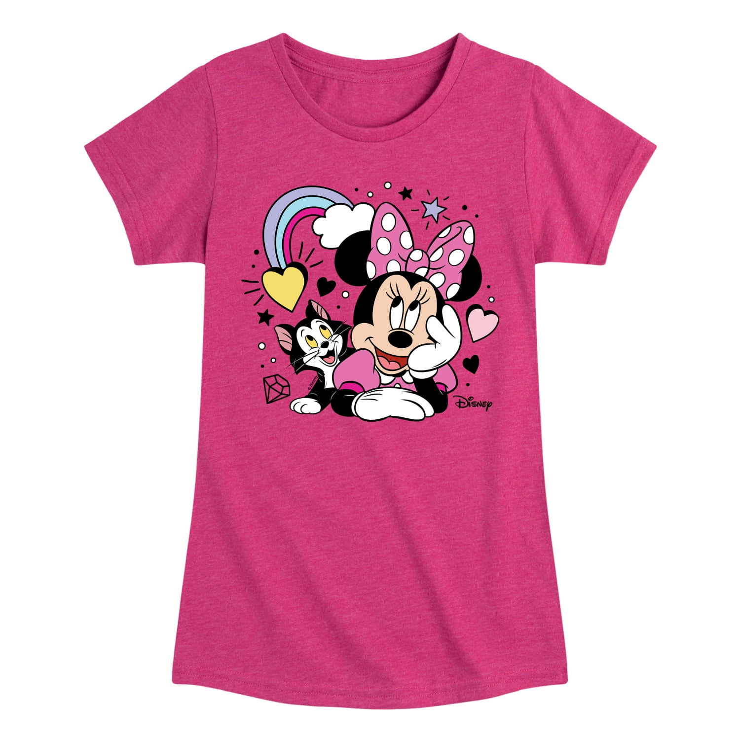 Sleeve With Minnie Toddler Jr - - T-Shirt Disney Short Girls & Figaro Youth Graphic