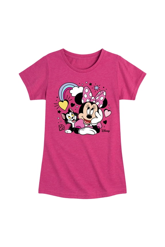 Jr - Minnie With Figaro - Toddler & Youth Girls Short Sleeve Graphic T-Shirt