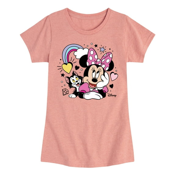 Disney Jr - Minnie With Figaro - Toddler & Youth Girls Short Sleeve Graphic T-Shirt