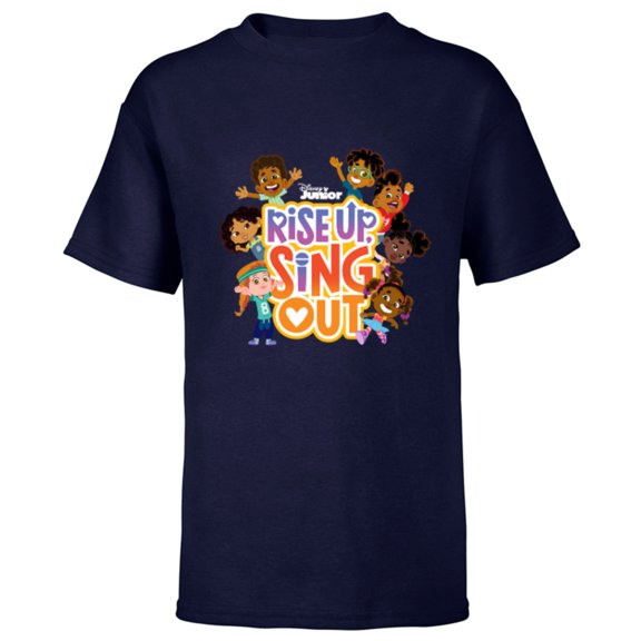 Disney Jr. Rise Up Sing Out Musical Celebration - Short Sleeve T-Shirt for Kids - Customized-Navy