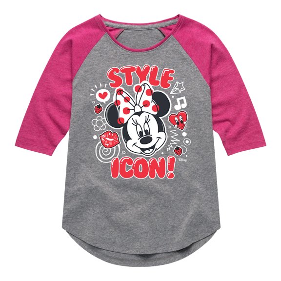 Disney Jr. - Style Icon Minnie - Girls Shirt Tail Raglan