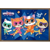 Disney Jr. SuperKitties (2023) - Heroes Wall Poster, 22.375" x 34" Framed