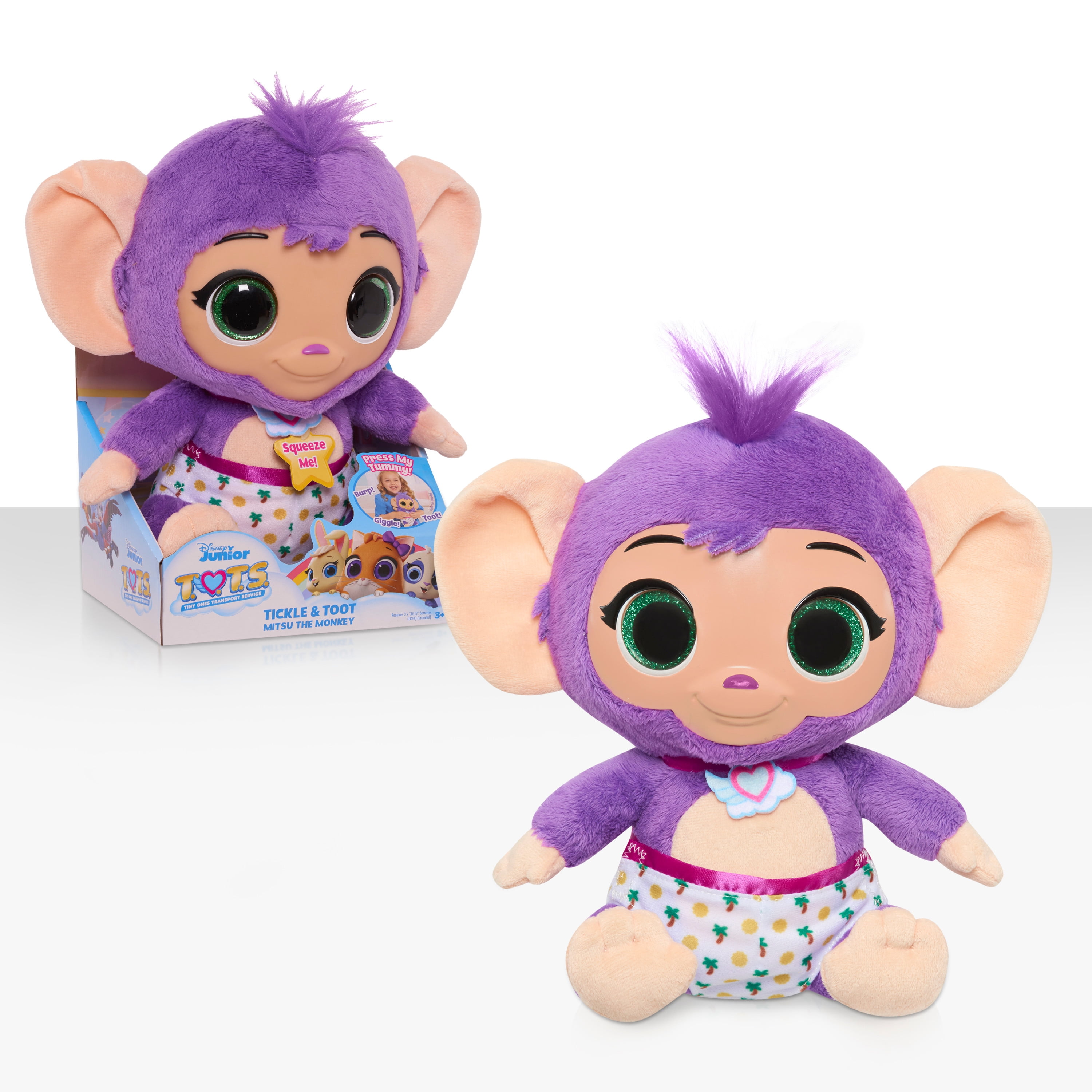 Disney Jr T.O.T.S. MARTY the MONKEY Baby 6 Inch Plush Stuffed Animal Toy  Brown