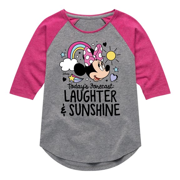 Disney Jr - Todays Forecast Laughter Sunshine  - Toddler & Youth Girls Raglan Graphic T-Shirt