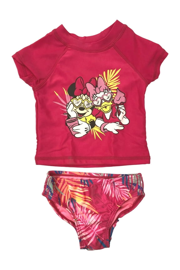 Jumping Bean Infant Girls Pink 2pc Minnie Mouse Tankini Swimming Suit 12m