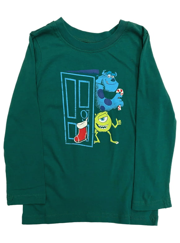 Disney Jumping Beans Infant Boys Green Monsters Inc Xmas Holiday Tee Shirt 24m